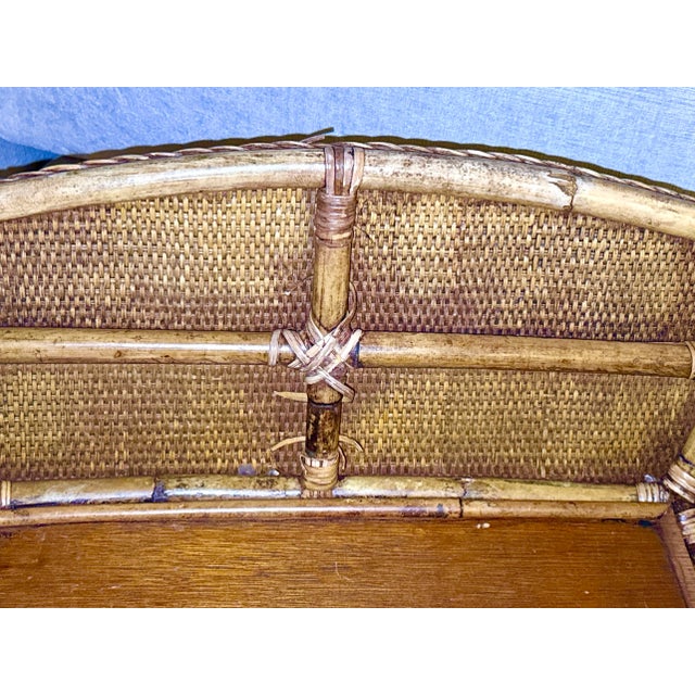 Vintage Bamboo and Rattan Wicker Basket For Sale - Image 9 of 9