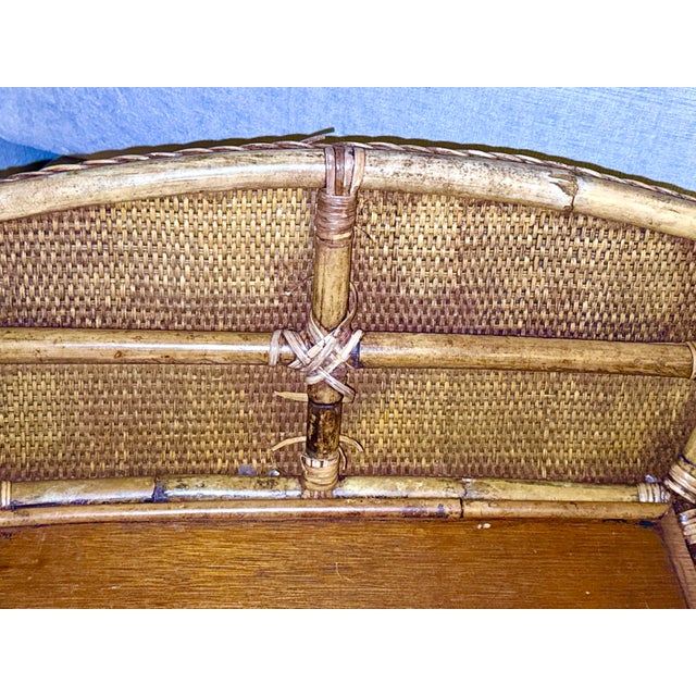 Vintage Bamboo/Rattan Wicker Basket For Sale - Image 9 of 9