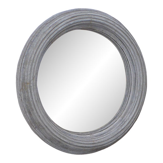 Vintage Modern Faux Zinc Mirror For Sale