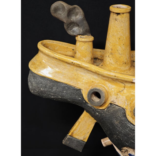 Steamship in Raku Ceramic by Lucio Liguori Raito For Sale - Image 6 of 17