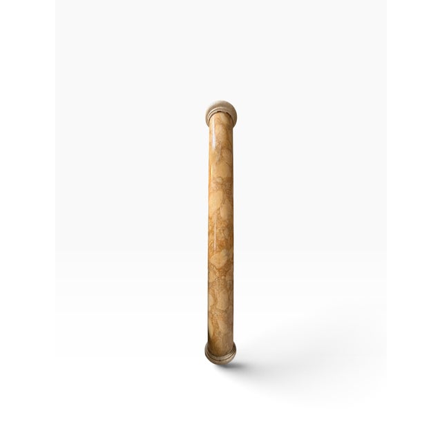Huge Neoclassical Trompe l'Oeil Faux Marble Column.
