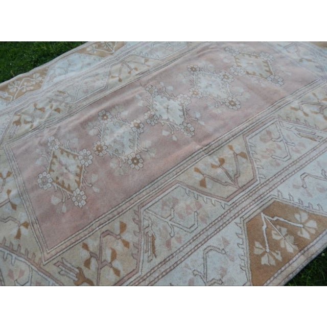 Brown Distressed Vintage Oushak Rug - 6′4″ × 8′9″ For Sale - Image 8 of 12