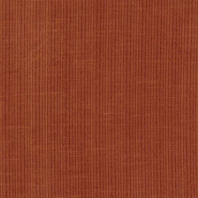 Sample - Schumacher Antique Strie Velvet Fabric in Russet For Sale