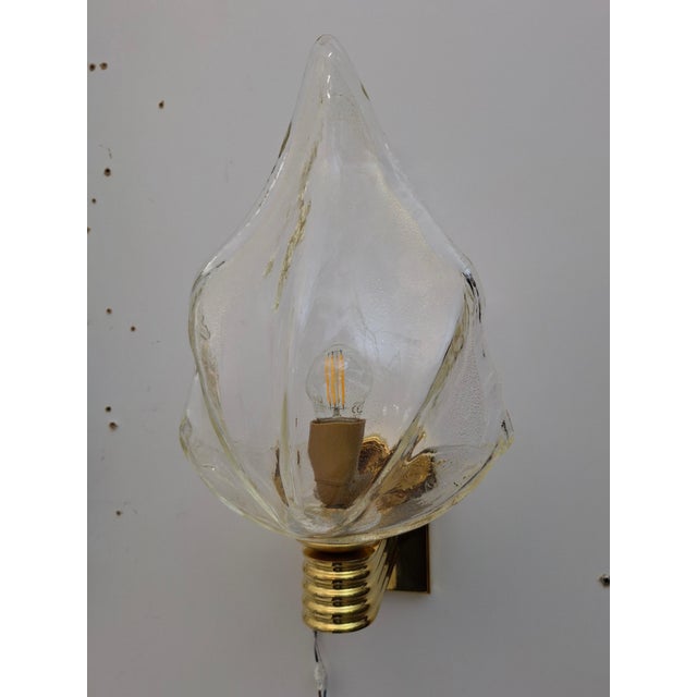 Murano Glass Wall Light with Brass Frame from La Murrina, 1980s, Set of 2 For Sale - Image 10 of 12