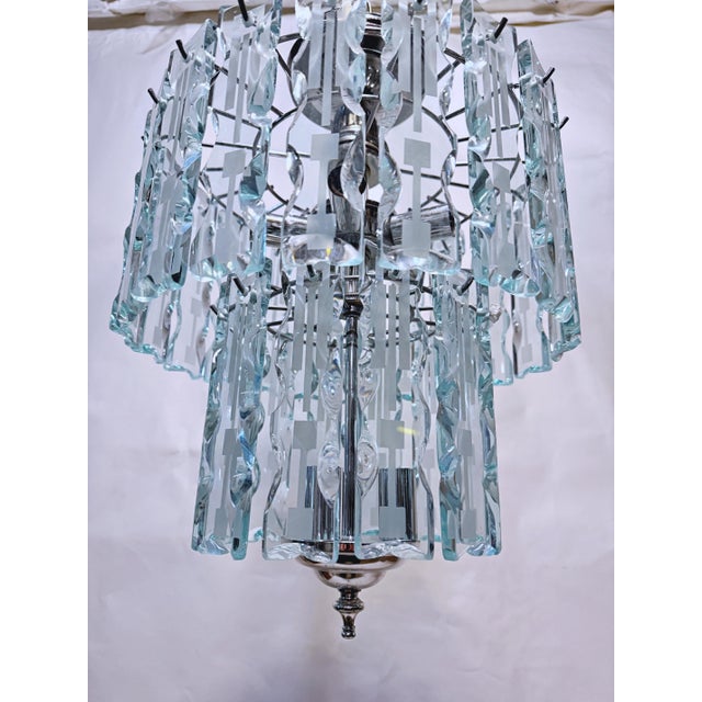 Art Deco 1970's Modern Art Deco Chandelier For Sale - Image 3 of 9