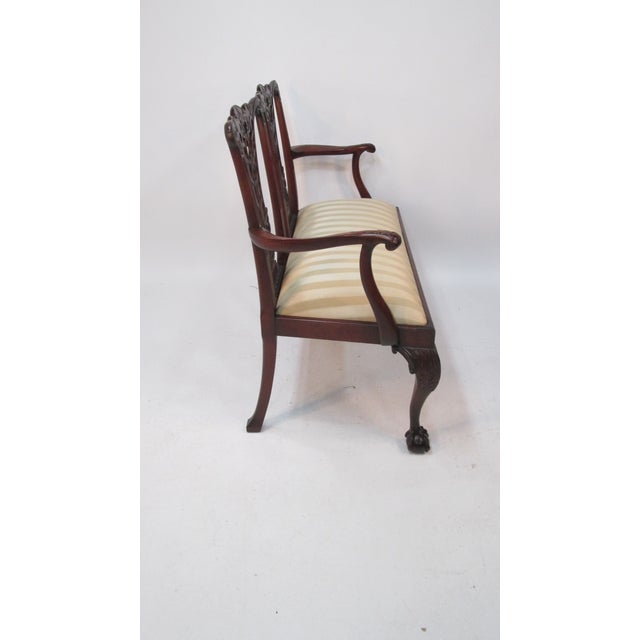 1940s 1940s Carved Chippendale Settee For Sale - Image 5 of 10
