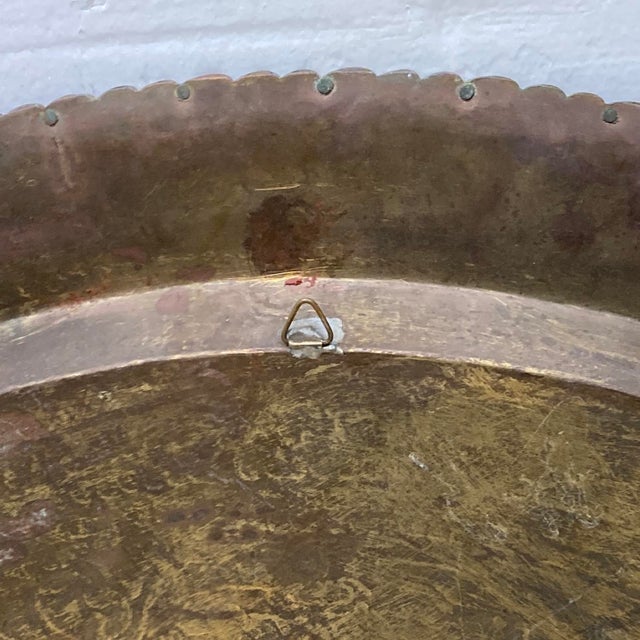 Mid-Century Modern Extra Large 34 Inches Vintage Etched Brass Tray | Chinese Motif For Sale - Image 3 of 7