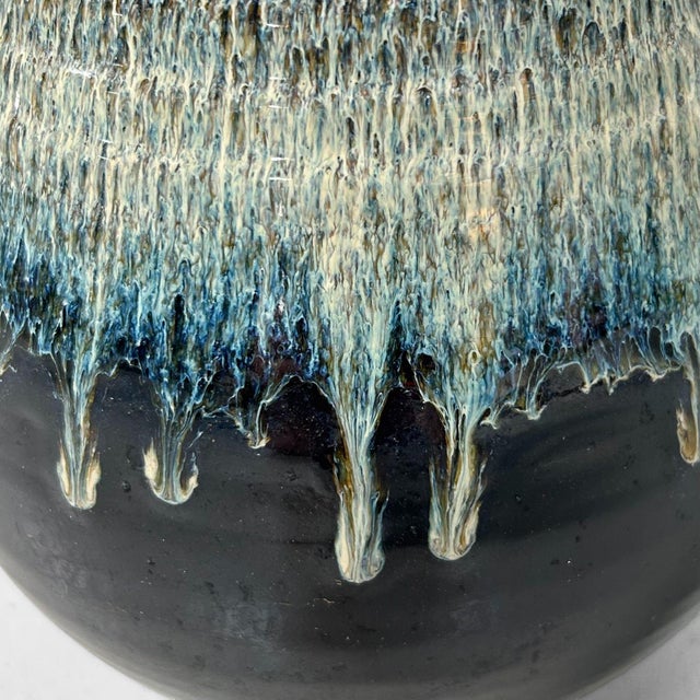 Mid-Century Modern Japanese Ikebana Flower Vase Koishiwara-Yaki, 1970s For Sale - Image 3 of 14