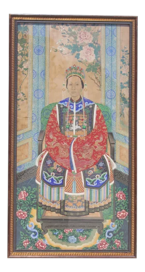 Late 19th Century Late Qing Dynasty Portrait of an Empress Court Lady