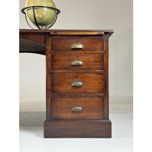 English Desk with Green Leather For Sale - Image 17 of 18