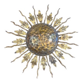 Early 20th Century French Starburst Flush Mount For Sale
