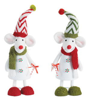 Holiday Plush Mouse Figurines (Set of 2)