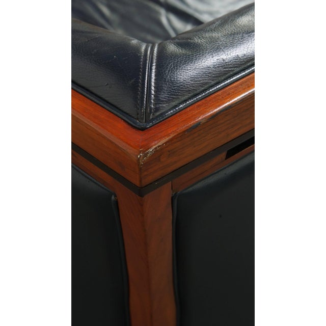 Art Deco Sofa with Woodwork and Dark Blue Cowhide For Sale - Image 16 of 18