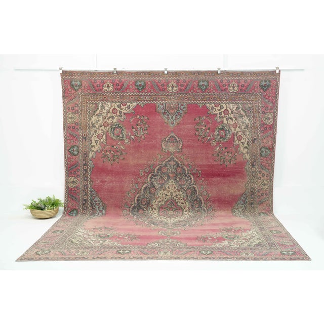 Vintage Persian Hand-Knotted area rug is a semi-antique vintage area rug. The '70s Eastern region of Persia's unique rug...