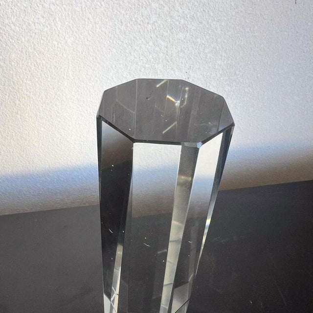 Modern Crystal Glass Paperweight, Octagonal Pillar, Late 20th Century For Sale - Image 9 of 14