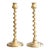 Antique English Brass Barley Twist Candlesticks - A Pair For Sale