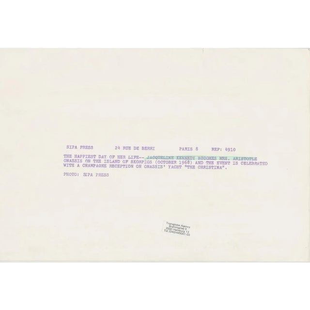 Jackie Kennedy Onassis at Reception in Greece, 1968, Black & White Photograph For Sale - Image 4 of 5