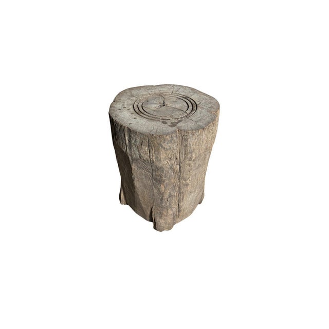 Antique Javanese Teak Wood Stool / Side Table With Wondeful Patina C. 1900 For Sale - Image 6 of 6