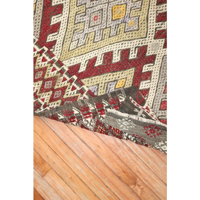 Brick Red Late 20th Century Tribal Jajim Kilim Turkish Rug For Sale - Image 8 of 18
