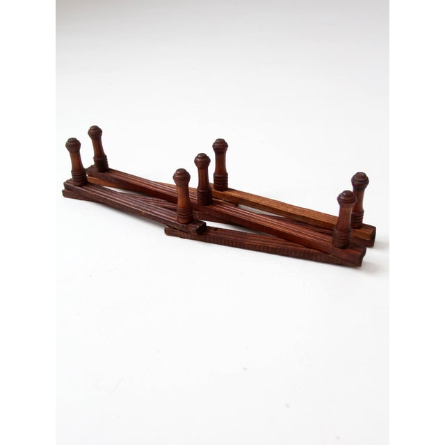 Vintage Wooden Accordion Wall Rack For Sale - Image 13 of 15