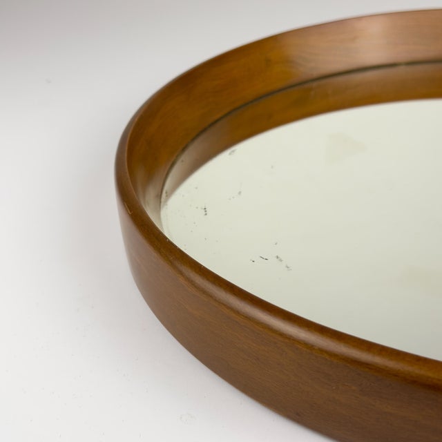 Wood Mid-Century Wall Mirror in Teak, Italy, 1960s For Sale - Image 7 of 12