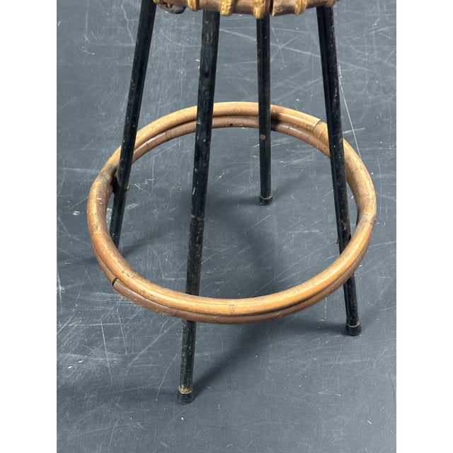 Mid-Century Modern Dutch Rattan Bamboo Bar Stool by Dirk Van Sliedrecht for Rohé Noordwolde, 1950s For Sale - Image 17 of 18