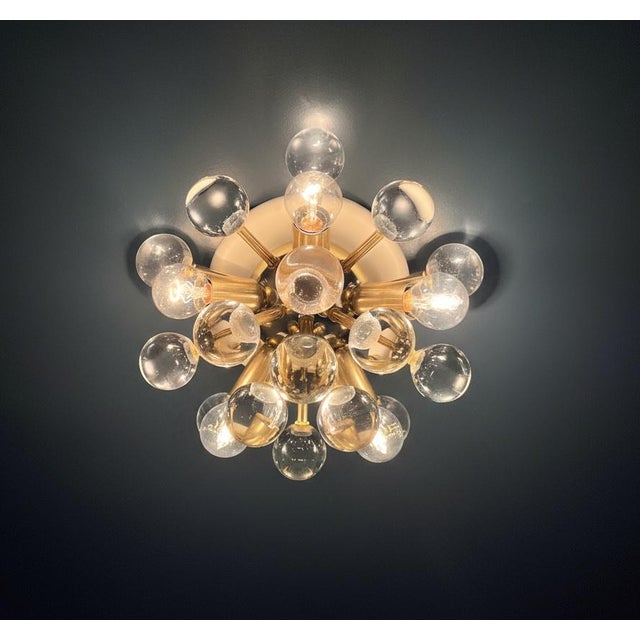 Murano Brass Sputnik Wall Sconces or Ceiling Lights, 1990s, Set of 2 For Sale - Image 6 of 12