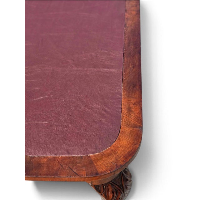 19th Century American Walnut Center/Desk/Parlor Table/New Reddish Brown Leather. For Sale - Image 11 of 18
