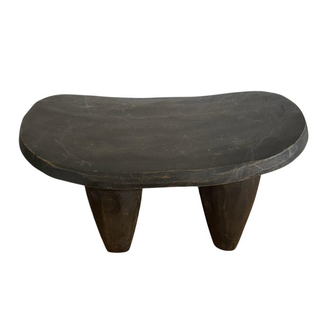 1980s Vintage African Carved Wood Senufo Milk Stool 14" W For Sale - Image 5 of 6