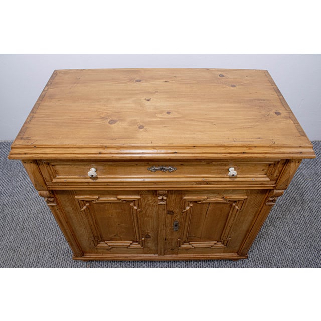 Brown Antique Waxed Stripped Pine Dresser Base Cabinet, Late 19th Century For Sale - Image 8 of 10