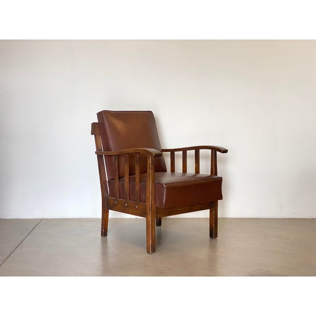 Set of Rustic Oak Armchairs, 1960s For Sale - Image 6 of 16