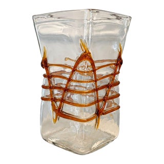 Vintage Fulvio Bianconi Murano Art Glass Vase For Sale