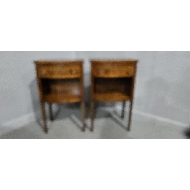 Antique English Mahogany Bedside Nightstands, 1900, Set of 2 For Sale - Image 3 of 16