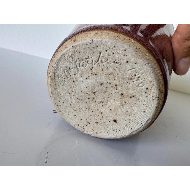 1990 M. Ritchie Glazed - Ceramic Studio Pottery Vase For Sale - Image 9 of 12