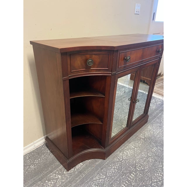 Wood Bookcase Desk Buffet Mid Century Sideboard Vintage For Sale - Image 7 of 10