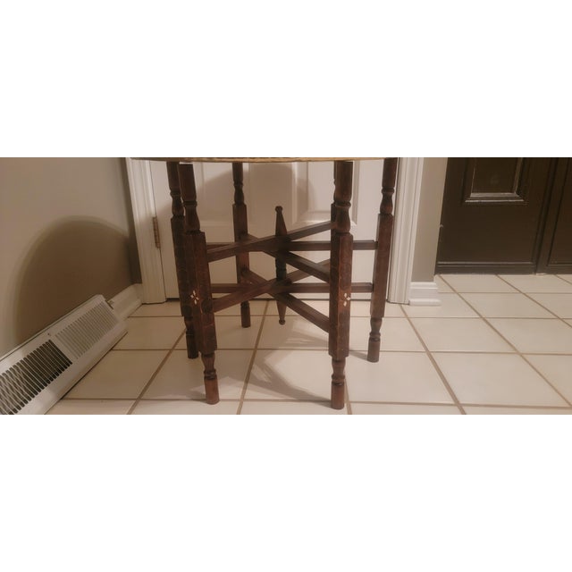 Vintage Moorish Style Side Table With Folding Base For Sale - Image 10 of 18
