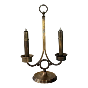 Mid 20th Century Brass Spring Loaded Candlestick
