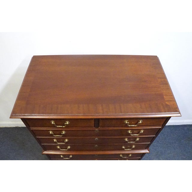 Councill Craftsman Banded Mahogany Traditional Style 38" Chest on Chest For Sale - Image 9 of 12