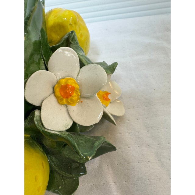 Yellow Capodimonte Lemon Candles Holders, Set of Two For Sale - Image 8 of 12