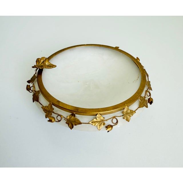 1960s Italian Alabaster & Filagree Ashtray Vide Poche For Sale - Image 12 of 13