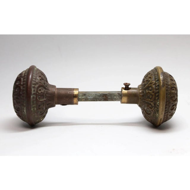 Traditional Pair of Antique Russell & Erwin Bronze Classic Door Knobs For Sale - Image 3 of 5