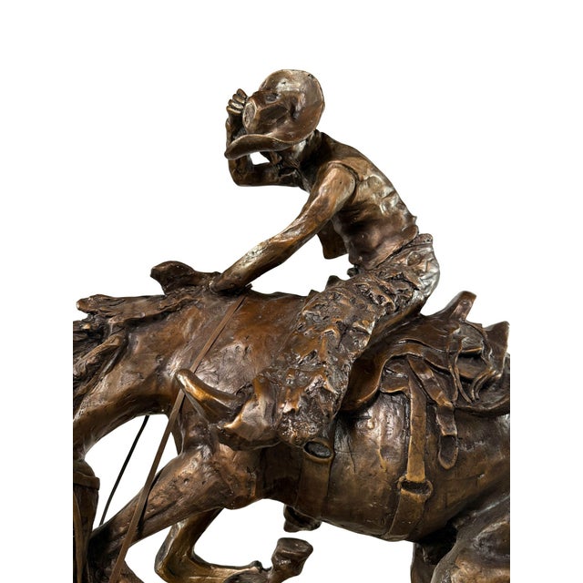 After Remington “The Rattlesnake” Bronze Sculpture – With Signature – 32” Tall For Sale - Image 4 of 9