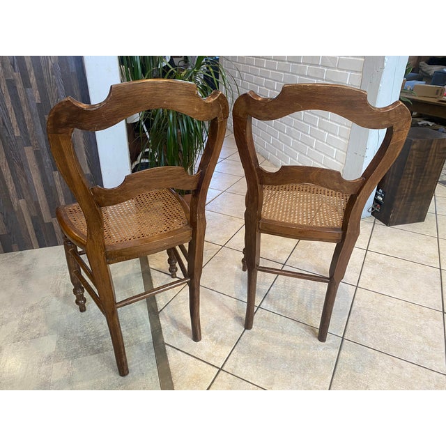 Antique Cane and Wood Chairs, 1890s, Set of 2 For Sale - Image 11 of 18