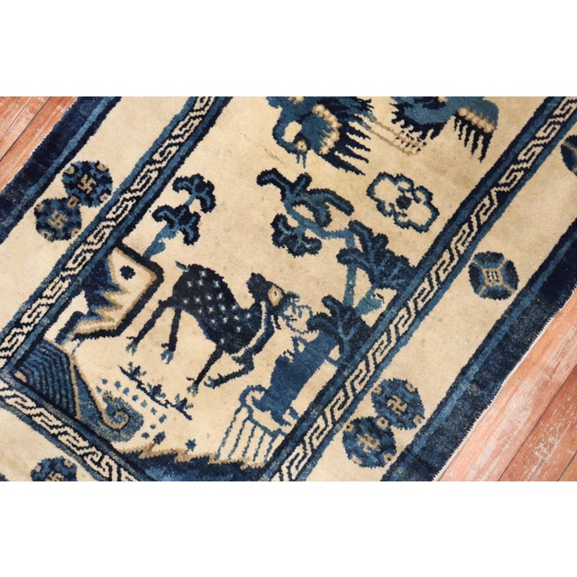 Early 20th Century Blue Chinese Animal Pictorial Rug For Sale - Image 4 of 18