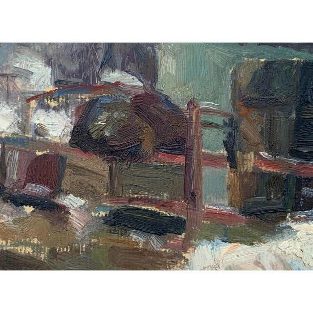 1960s Winter Landscape Painting, Antique Impressionism Oil, Ukrainian Art For Sale - Image 4 of 6