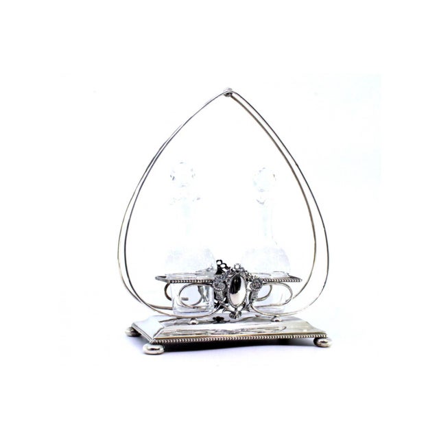 Silver and Acid-Etched Cruet Set, Set of 2 For Sale - Image 5 of 7
