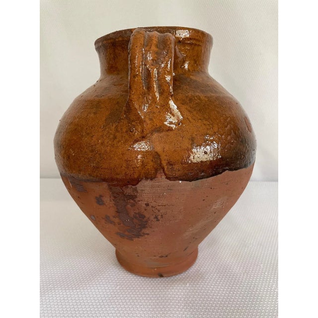 Late 1800s Antique French Glazed Terracotta Olive Jar For Sale - Image 6 of 12