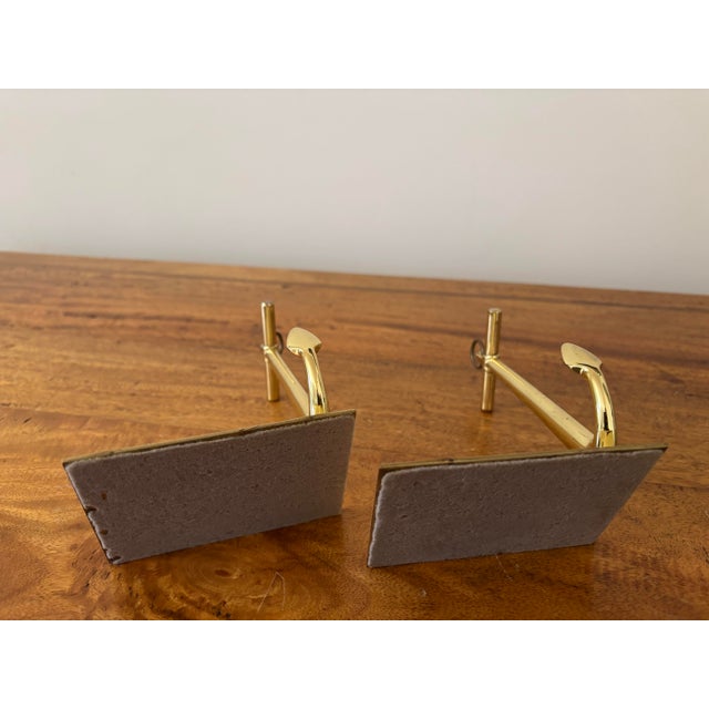 Metal 1950's Nautical Solid Brass Anchor Bookends - A Pair For Sale - Image 7 of 8