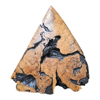 Signed Donnelly 1990 Abstract Wildlife Wood Sculpture – Organic Modern Art For Sale