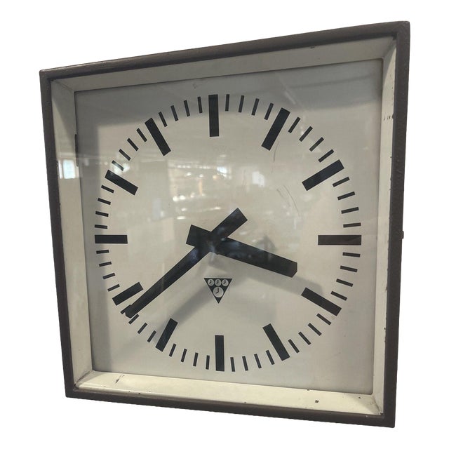 Small Vintage Square Clock from Pragotron, 1970 For Sale
